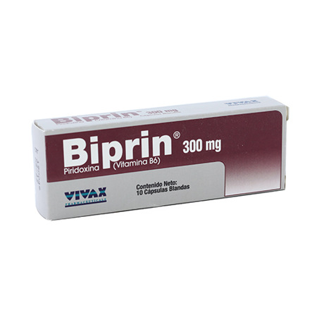 Imagen de Vitamina B6 Biprin Cap. Blda. 300Mg X10.
