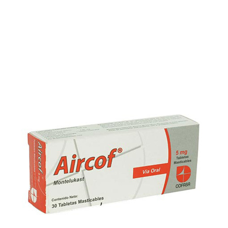 Imagen de Montelukast Aircof Tab. Mast. 5Mg X30