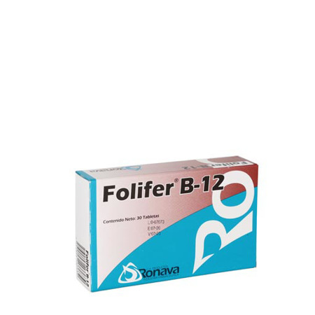 Imagen de Hierro + Ácido Folico-Complejo B Folifer B-12 Tab. X30