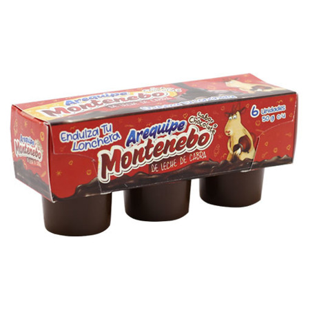 Imagen de Arequipe Sabor A Chocolate Montenebo 50 Gr (6 Unidades).