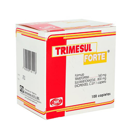 Imagen de Trimetoprim+Sulfametoxazol Trimesulf Forte Tab. X10