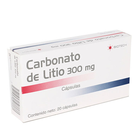 Imagen de Carbonato D/Litio Cap. 300Mg X20 Biotech
