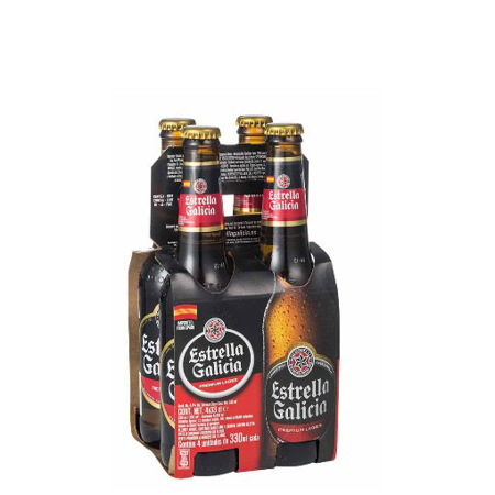 Imagen de Cerveza Lager Estrella Galicia (4 Unidades) 330 Ml.