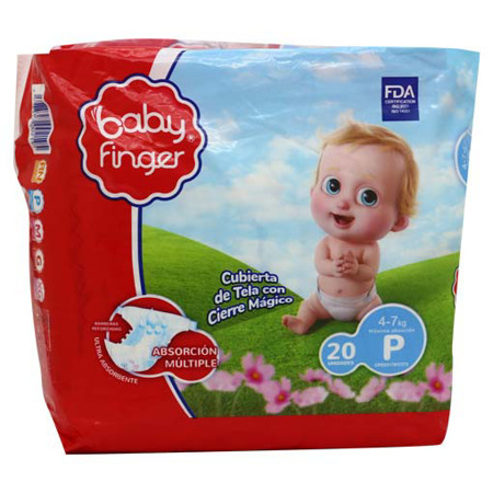 SIGO - Pañal Rojo Baby Finger Talla P (20 Unidades).