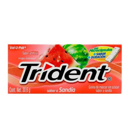 Imagen de Chiclet De Sandia Trident 30,6 Gr (18 Unidades).