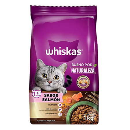 Imagen de Alimento Para Gato Adulto Whiskas Salmon 1 K.