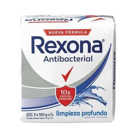 Imagen de Jabón En Barra Rexona Antibacterial Limpieza 120Gr 3Und