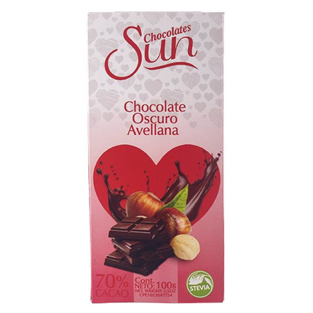 Imagen de Chocolate Barra Sun Avellana  70% 100 Gr