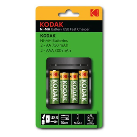 Imagen de Kit Cargador De Batería Kodak AA/AAA Usb