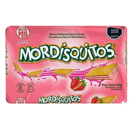 Imagen de Galleta Wafer Puig Mordisquitos De Fresa 150 Gr