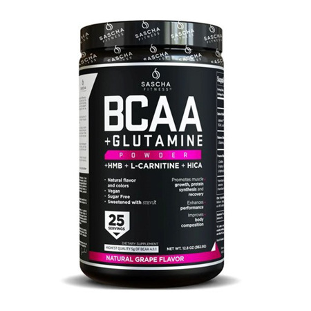 Imagen de Bcaa Glutamina Polvo Sascha Fitness Grape 362.5 Gr