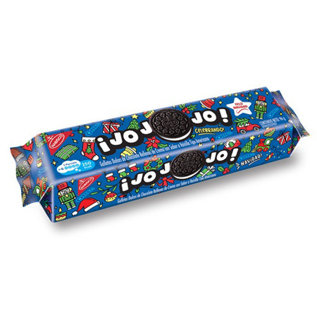 Imagen de Galleta Rellena Oreo Chocolate Americana Navidad Tubo 96 Gr