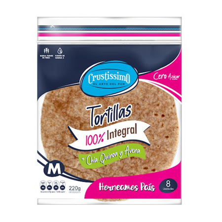 Imagen de Crustissimo Tortilla Integral De Chía, Quinoa Y Avena 220 Gr