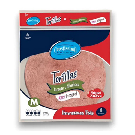 Imagen de Tortilla Integral Crustissimo Tomate y Albahaca 220 Gr