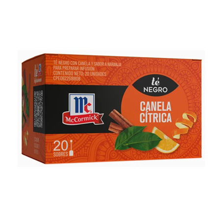 Imagen de Te Negro Canela Cítrica McCormick 20 Und