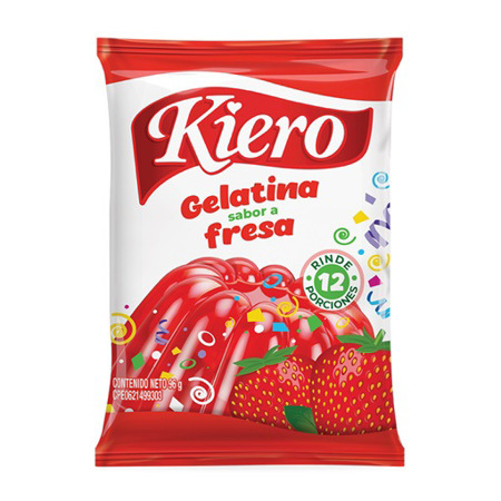 Imagen de Gelatina De Fresa Kiero 96 Gr