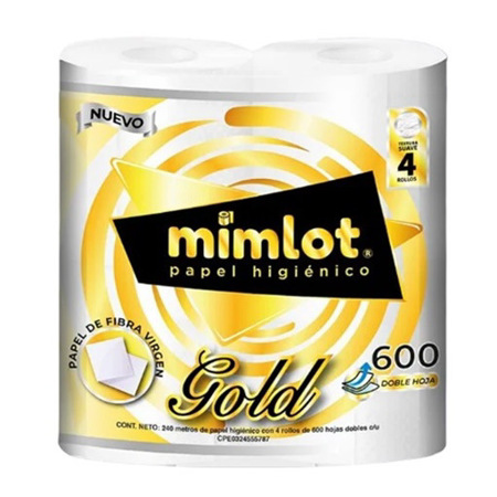 Imagen de Papel Higiénico Mimlot 600 Hojas 4 Und