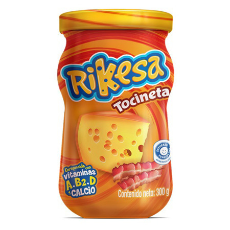 Imagen de Queso Cheddar Fundido Rikesa De Tocineta 300 Gr.
