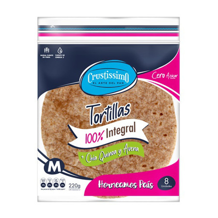 Imagen de Crustissimo Tortilla Integral De Chía, Quinoa Y Avena 220 Gr