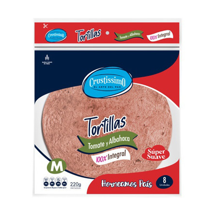 Imagen de Tortilla Integral Crustissimo Tomate y Albahaca 220 Gr